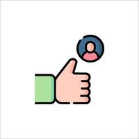 A thumb up icon with a person's face on it vector