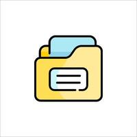 A folder icon with a file inside vector