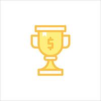 A gold trophy with a dollar sign on it vector