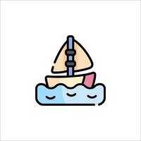 A sailboat floating in the ocean with a sail vector