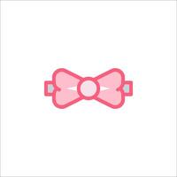 A pink bow tie on a white background vector