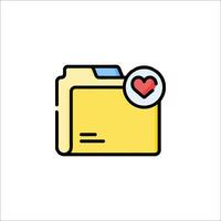 A folder with a heart icon vector