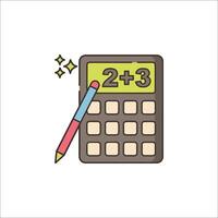 Calculator with pencil and two plus signs vector