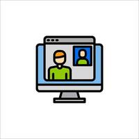 A computer screen with a person on it vector