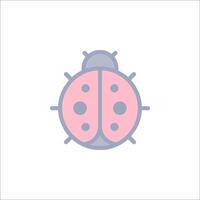 A ladybug icon in a flat style vector