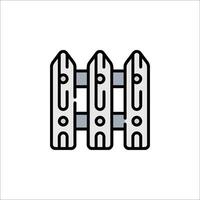 A fence with four posts on it vector