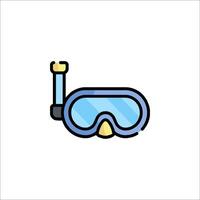 A diving mask and goggles icon vector