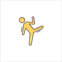 A man doing a kick in the air icon vector