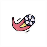 A soccer ball with a red and blue tail vector