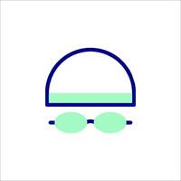 A hat and sunglasses icon on a white background vector