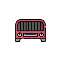 A red bus icon on a white background vector