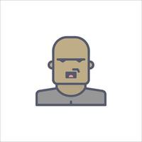 A man with a beard and a mustache icon vector