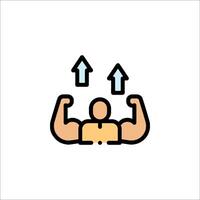 A man is lifting weights and pointing up vector