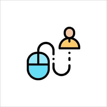 A person is connected to a computer mouse vector