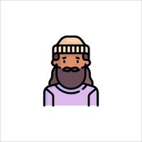 A man with a beard and hat on a white background vector