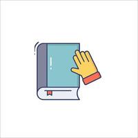 A hand reaching for a book icon vector