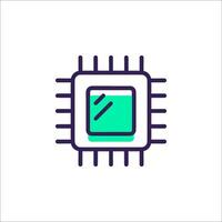A computer processor icon on a white background vector