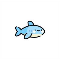 A cute little shark with a smile on its face vector
