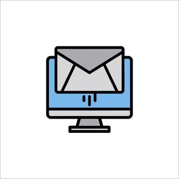 correo electrónico icono en un computadora monitor vector