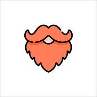 A cartoon beard with a mustache on it vector