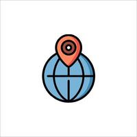 A globe with a pin on it and a map marker vector