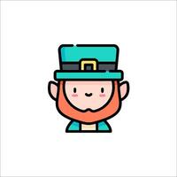 A cartoon leprechaun with a hat and beard vector