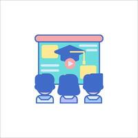 A group of people watching a on a screen vector