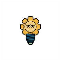 A light bulb with gears inside it vector