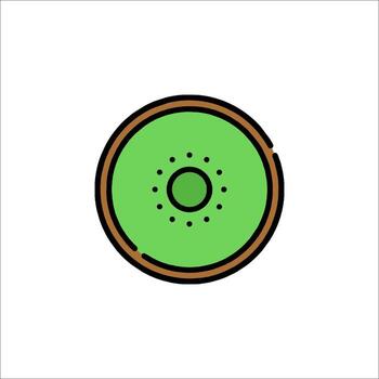 un verde y marrón circular objeto con un agujero en eso vector