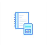 A calculator and notebook icon on a white background vector