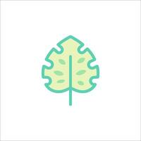 A green leaf icon on a white background vector