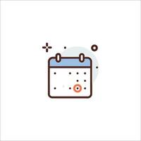 A calendar icon with a dot on it vector
