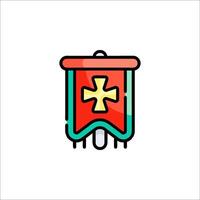 A red banner with a cross on it vector