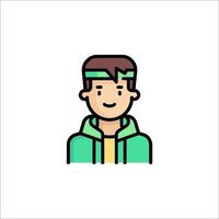 A man in a green jacket and hat vector
