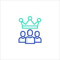 A group of people with a crown on top of them vector