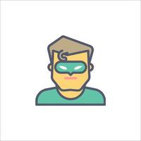 A man wearing a green mask and glasses vector