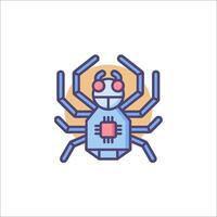 A spider with a chip on its back vector