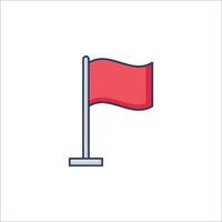 Red flag icon isolated on white background vector