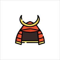 A samurai helmet with horns on it vector