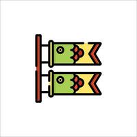 A colorful flag with two birds on it vector