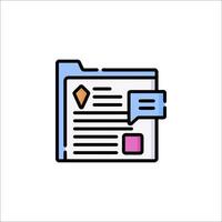 A folder icon with a paper document vector