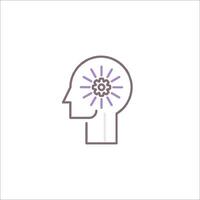 A brain with a flower in it vector