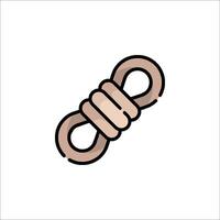 A rope with a knot icon on a white background vector