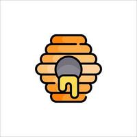 A bee hive icon with a bee inside vector