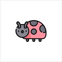 A ladybug icon in a flat style vector