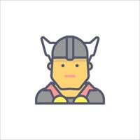 A viking man icon with horns and a helmet vector