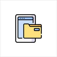 A smartphone with a folder icon on it vector