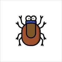 A cartoon bug with eyes and legs vector