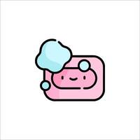 A pink square with a bubble on it vector