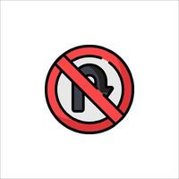 No parking sign icon isolated on white background vector